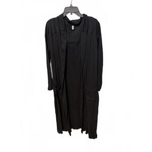 Free People Black Long Hooded Cardigan Duster